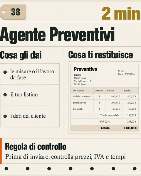L'agente dei preventivi e la sua regola di controllo